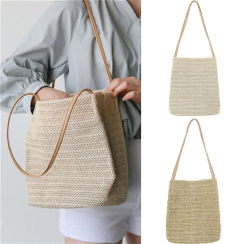 Женская Соломенная Сумка Boho круглая плетеная сумка кошелек клатч пляжная