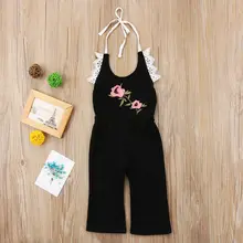 Новейший комбинезон с цветочным принтом для маленьких девочек, комбинезон одежды снаряжение