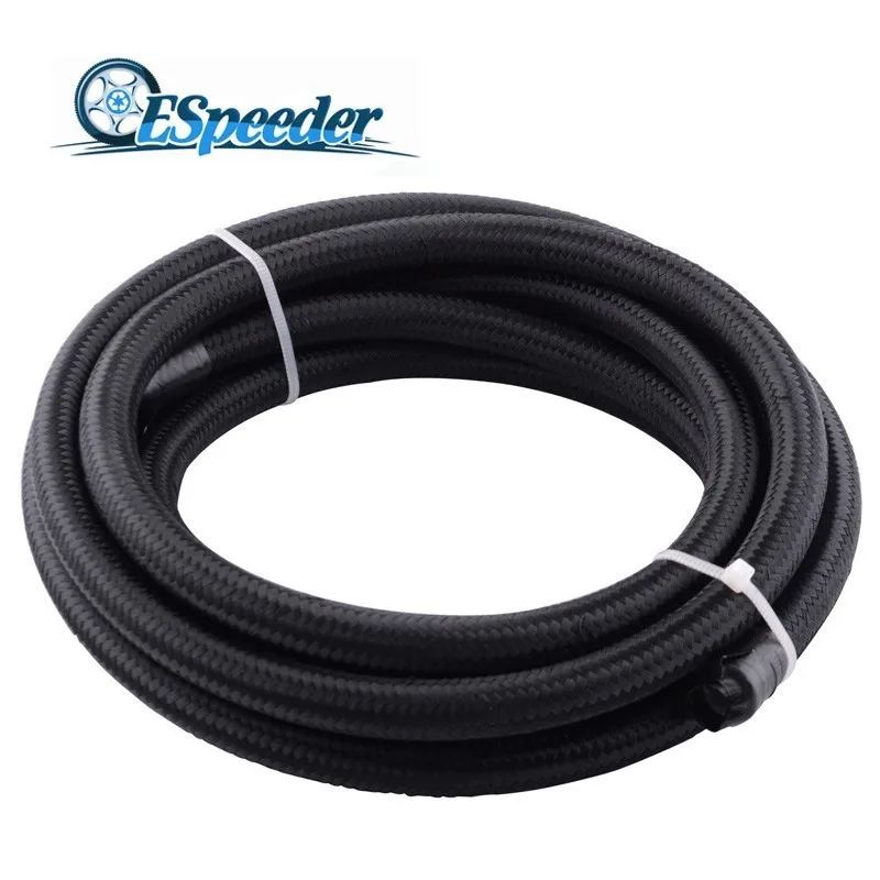 

ESPEEDER Universal AN6 5M Teflon Hose Oil Fuel Nylon Braided Hose Tubing PTFE Rubber Line Racing Pipe E85 Fuel Line