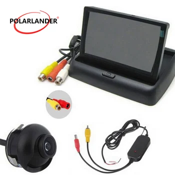 

new arrival TFT 4.3 Inch 12V For HD 360 CCD Car Parking Camera Reverse monitor Connect 4 sensor Parking Sensor