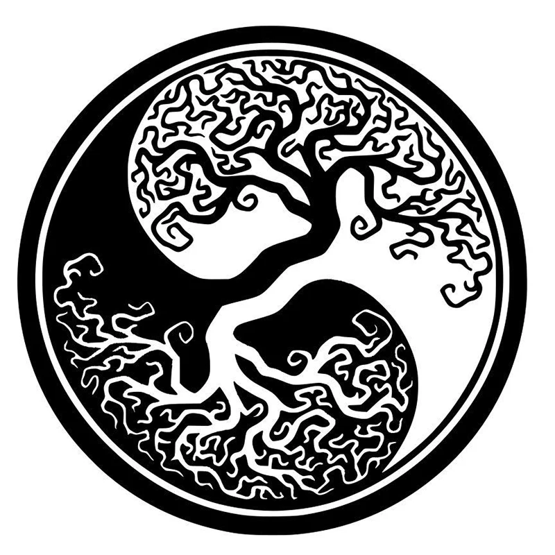 

15*15cm Tree of Life Yin Yang Vinyl Decal Sticker Home Car Window Laptop Nature Rear Window Car Sticker