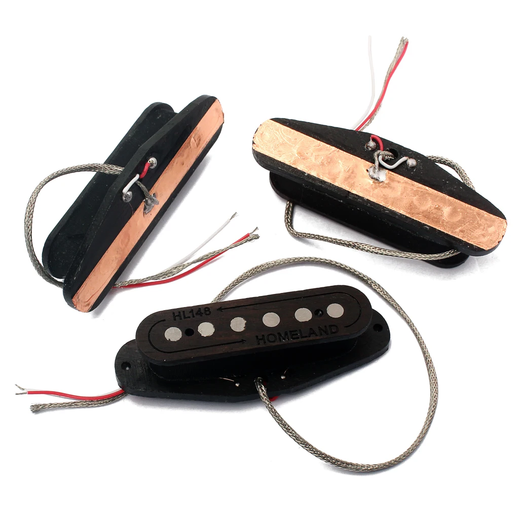 

3 Pcs Rosewood Pickups Alnico 5 for Stratocaster SG Eiphone Box Electric Guitar Parts Pickup Black 3.3 x 0.98 x 0.7inch