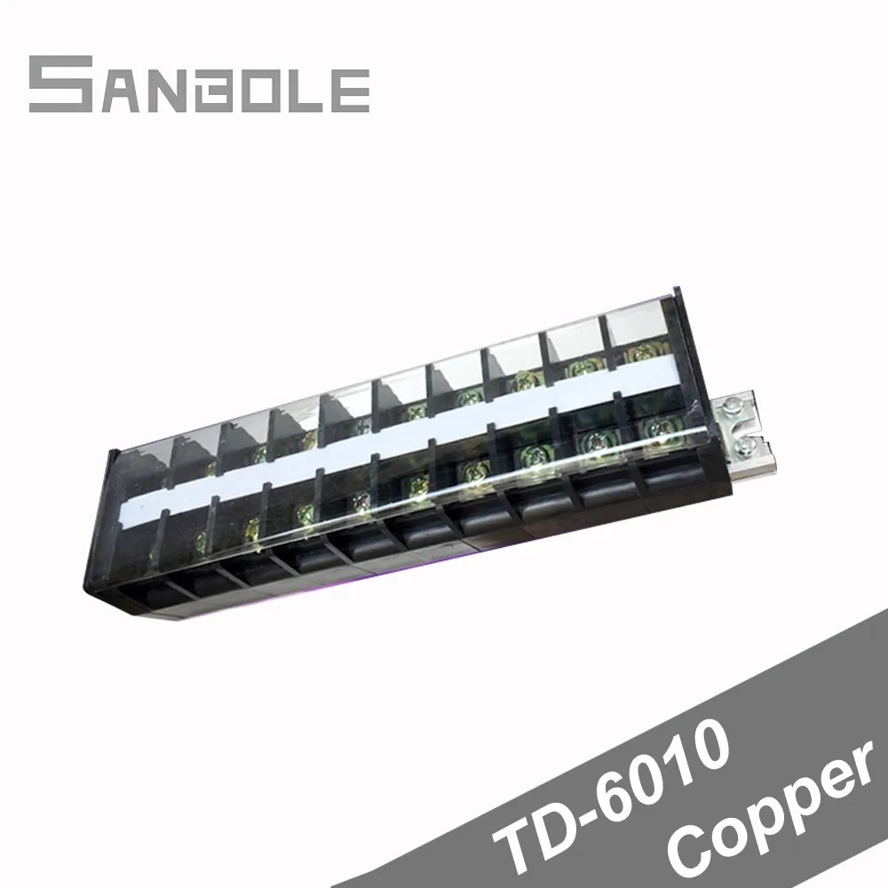 TD-6010 Соединительный двухрядный клеммный блок 60A 10 позиционный кабель вилка