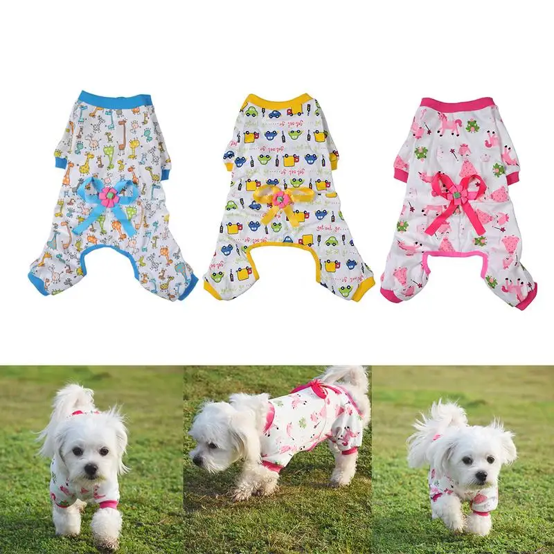 

Spring Pet Dog pajamas Clothes For Dogs Overalls Pet Jumpsuit Puppy Cat Clothing For Dog Coat Thick printing Pets Dogs Clothing
