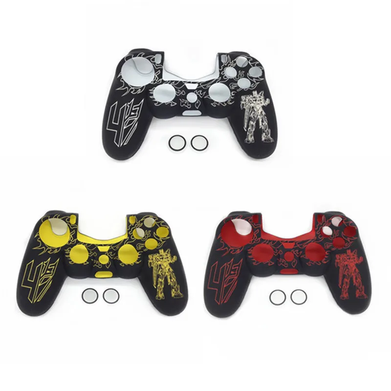 

DOITOP 2 in 1 Soft Silicone Rubber Case Cover For Play Station Dualshock 4 PS4 DS4 Pro Slim Wireless Controller Skin + 2 grips