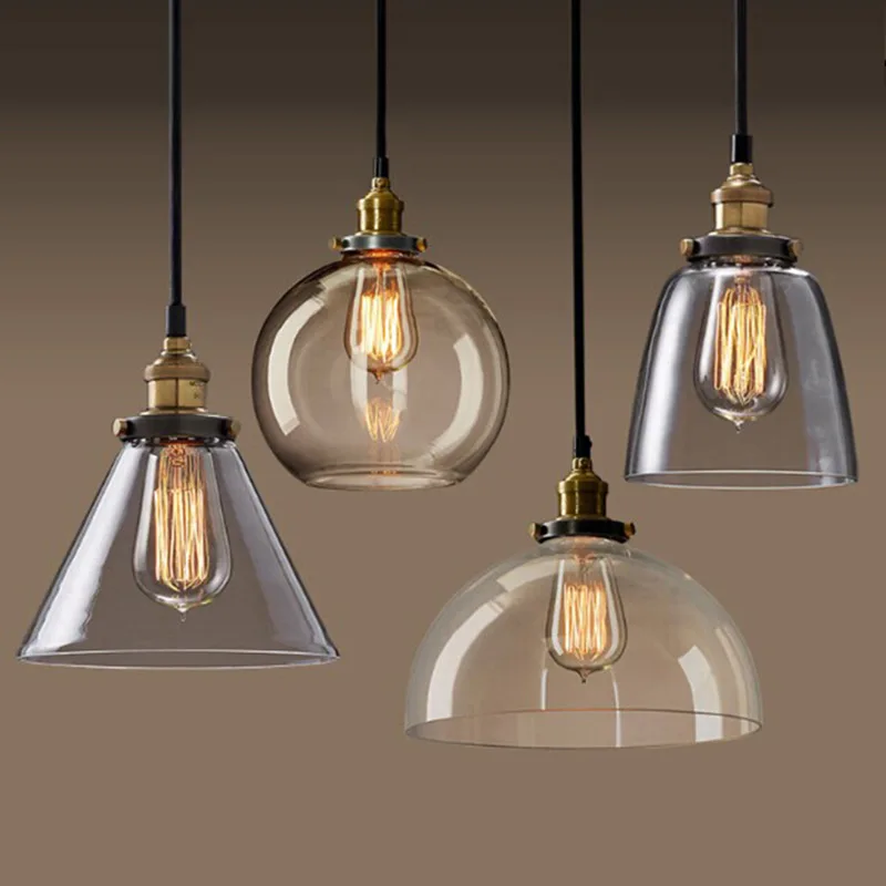

Designer Loft Restaurant Bar Nordic American Country Industrial Wind Creative Single Head Glass Chandelier