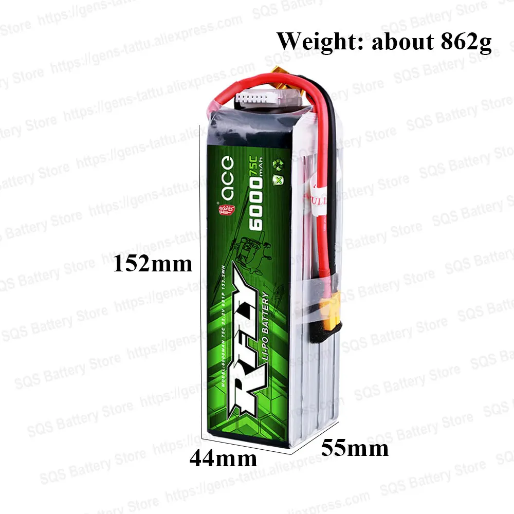 Gens ace RFly 1850mAh 3300mAh 5300mAh 6000mAh 6S 22,2 V 75C Max 150C Lipo аккумулятор с разъемом XT60 Deans для лодки Traxxas Heli