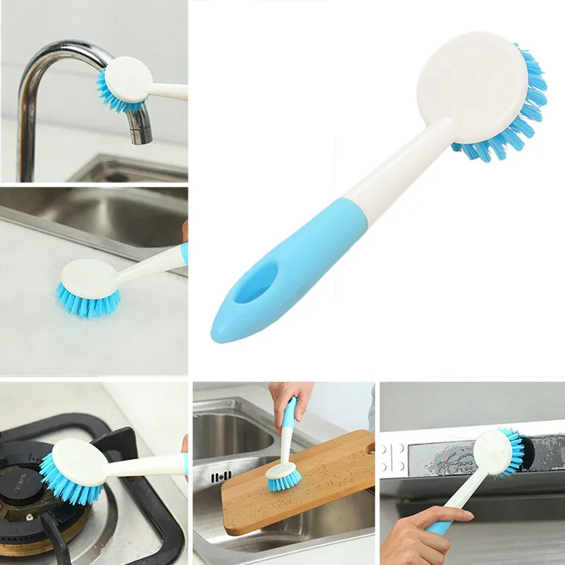 

Kitchen utensils Cooker Wash Plant Fiber Brush multiple colour Cutlery Sink Brush long handle sink brush