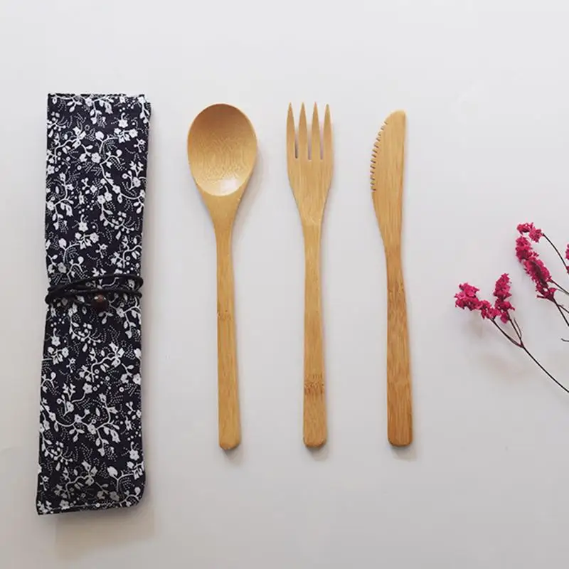 

Bamboo Flatwar Bamboo Fork Knife And Spoon Bamboo Spoon Kitchen Practical Tools Environmental Spoon
