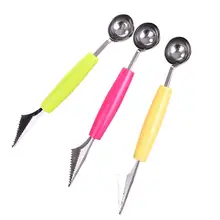 

DIY Fruit Carving Knife Ice Cream Scoop Spoon Stainless Steel Kitchen Watermelon Tools Party Fruit Platter Sculpture fast ship