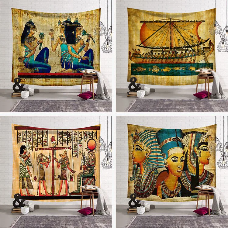 

230X180cm Abstract Art Tapestry Wall Hanging Egypt Style Mandala World Architecture Towel Yoga Mat Table Cloth Decor