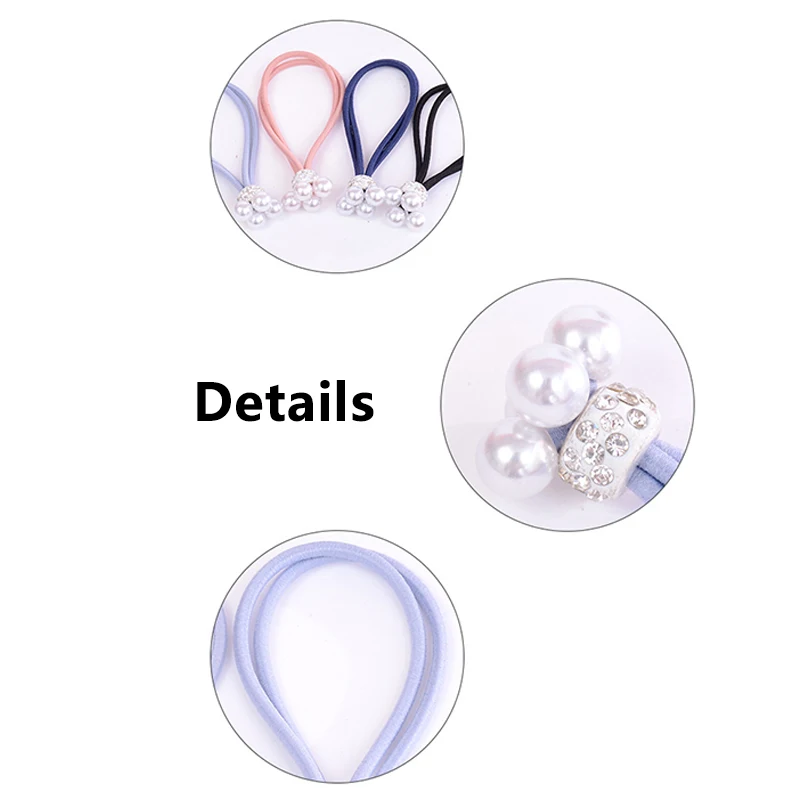 1PC/3PC popular unique ponytail pearl hair rope elegant fashion hair band rubber belt girl fashion boutique accessories gift