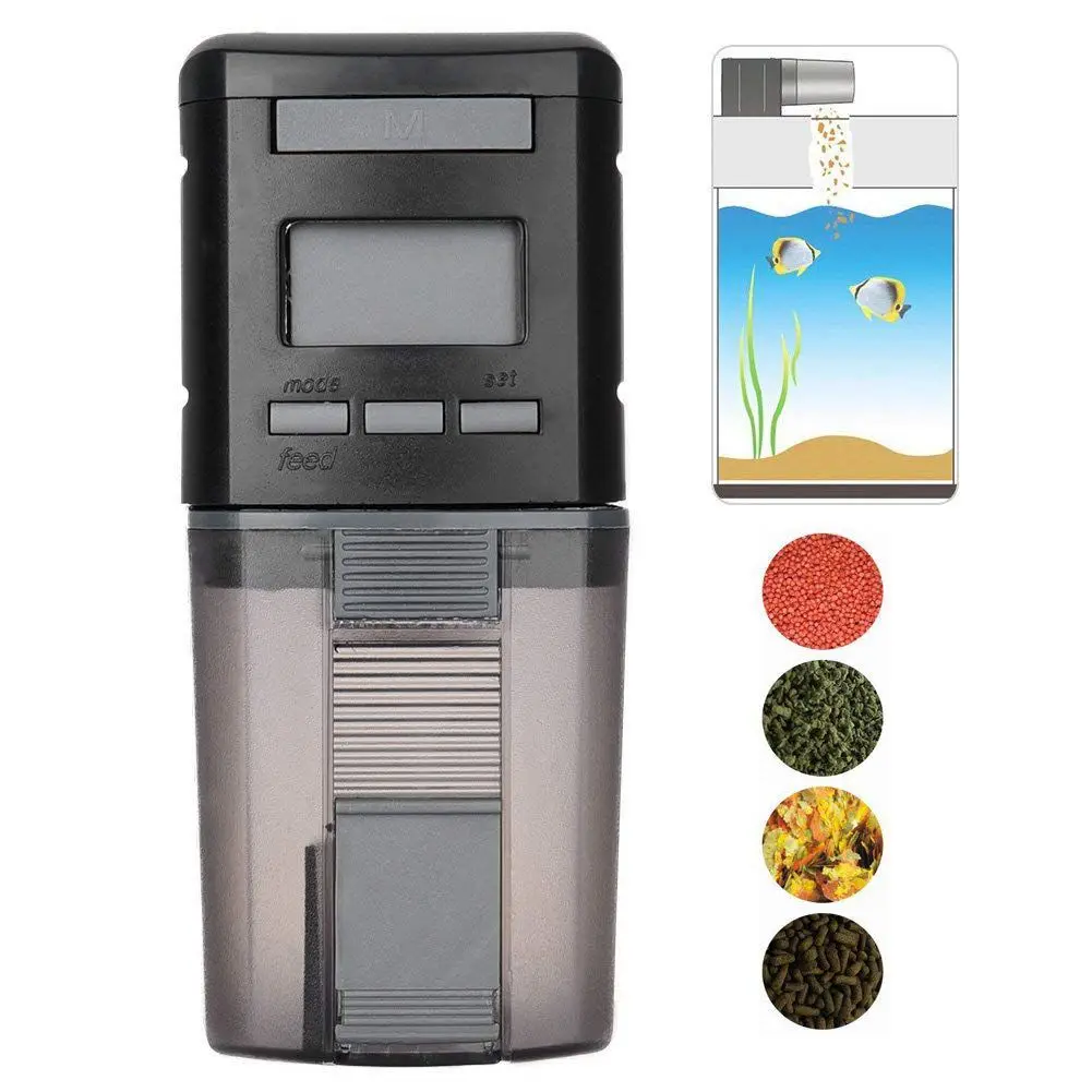 

Hot Sale Automatic Fish Feeder Fish Tank Aquarium Fish Food Automatic LCD Display Timer Feeding Dispenser Adjustable Auto Feed