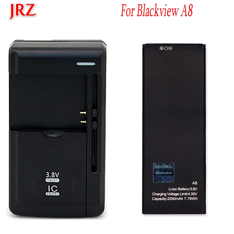 

1LOT=1PC For Blackview A8 Battery Replacement 2050mAh High Quality+1PC Universal Charger