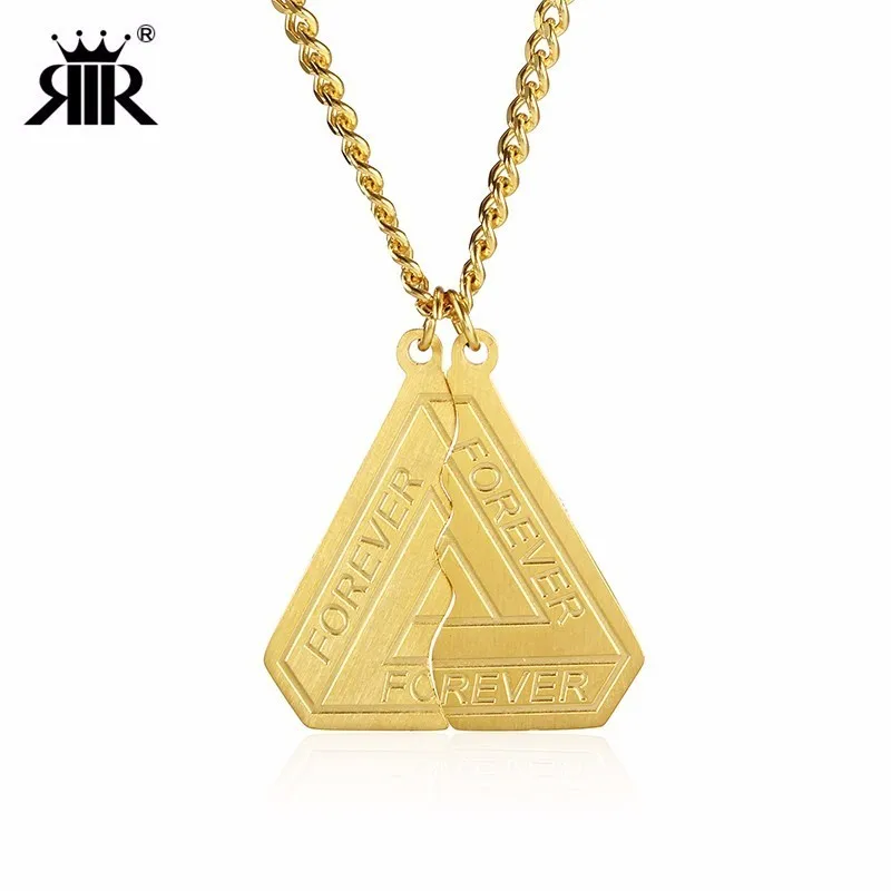 

RIR Stainless Steel Gold Geometric Puzzle Forever Pendant Necklace Commemorative Jewellery Necklace Valentine's Day Gift