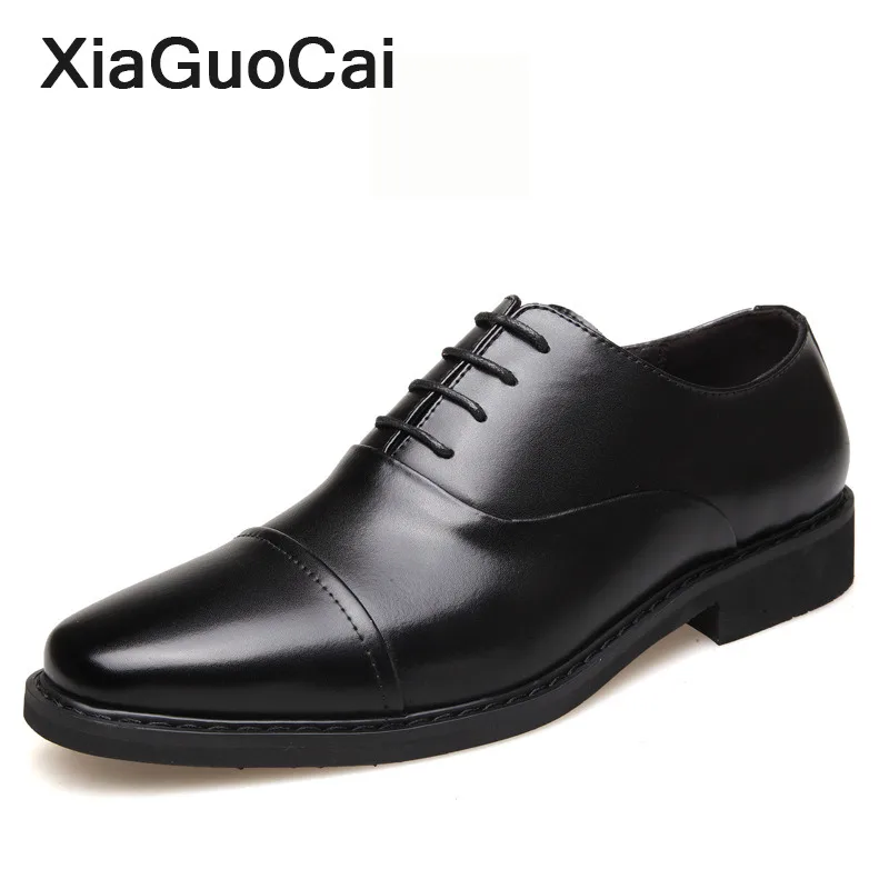 

Luxury British Men Dress Shoes Spring Autumn Leather Male Derby Shoes High Quality Male Flats Lace Up Business Wedding Footwear