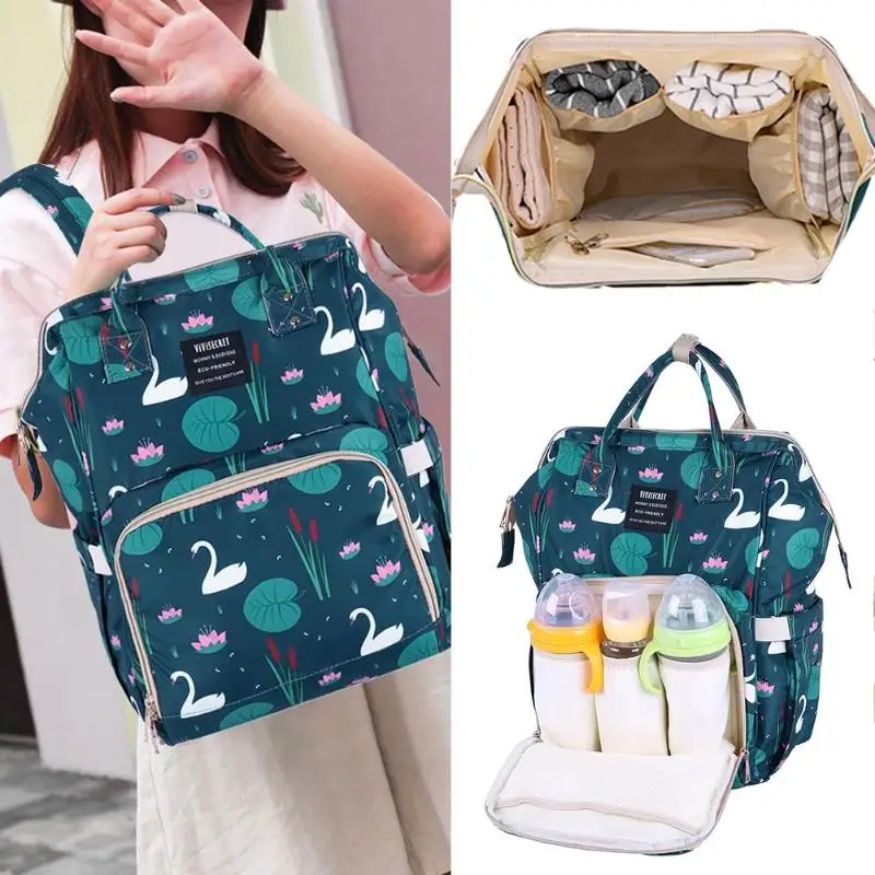 

Printed Mummy Diaper Bag Waterproof Maternity Nappy Backpacks Large Capacity Mother Travel Handbag for Baby Nursing Care Bags