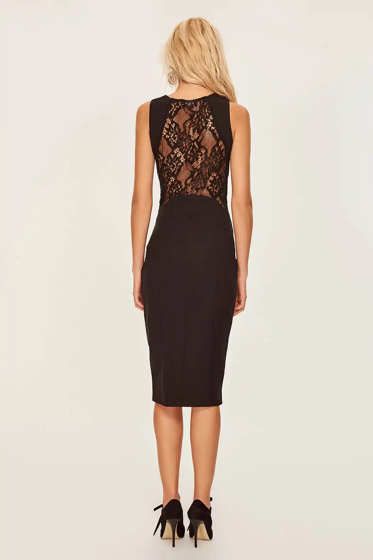 black lace detail dress