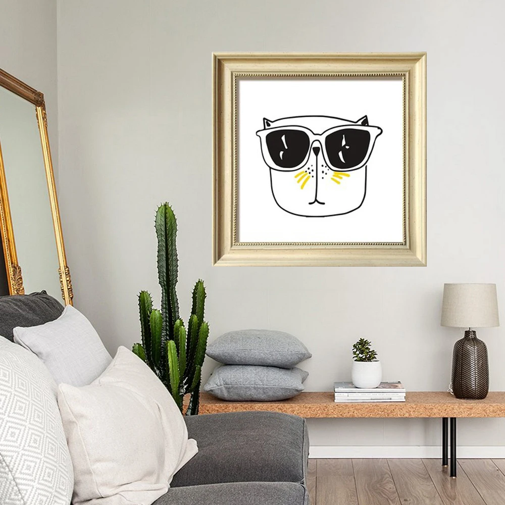 cheap Lovely Comet Cat Cat Cute Pet Creative Simple Baby Room Bedroom Bed Painting With Frame