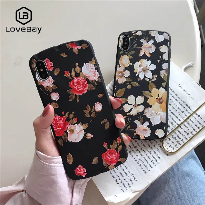 Lovebay Телефон чехол для iPhone 6 6s 7 8 Plus X XR XS Max Винтаж мультфильм красивый цветок