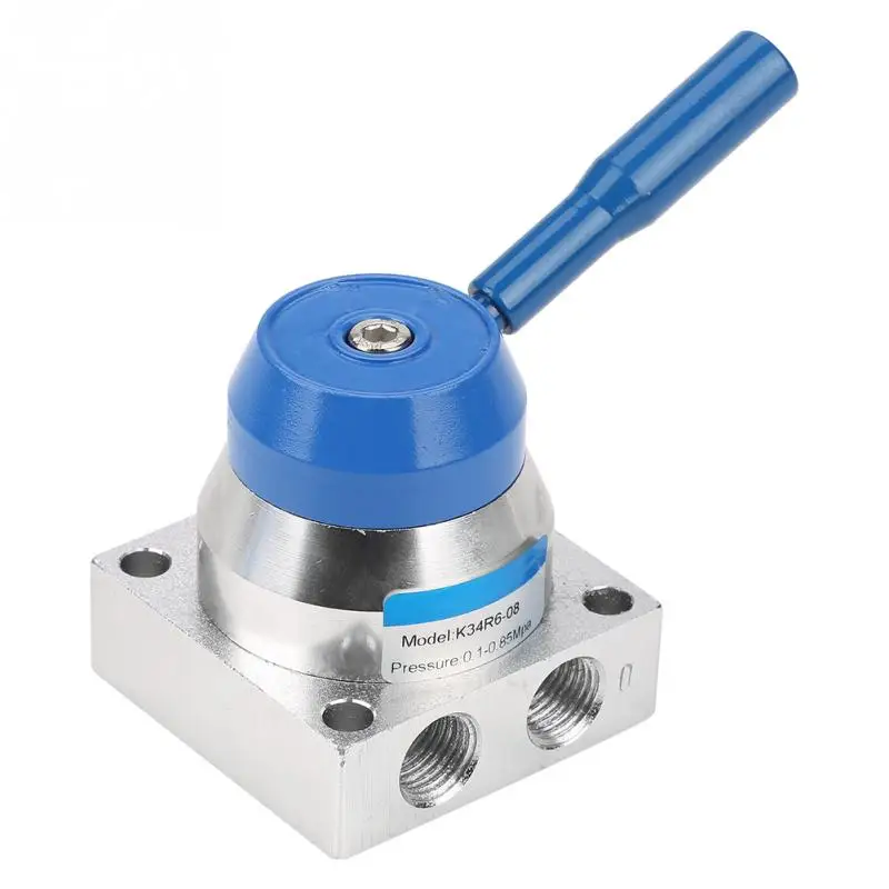 G1/4" Thread Pneumatic Hand Lever Valve 3 Position 4 Way Aluminium