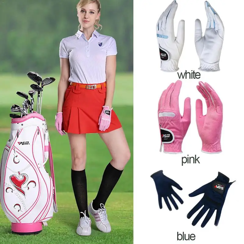 

2PCS Women Flannelette Golf Gloves Outdoor Sports Windproof Ski Gloves Warm Cycling Gloves