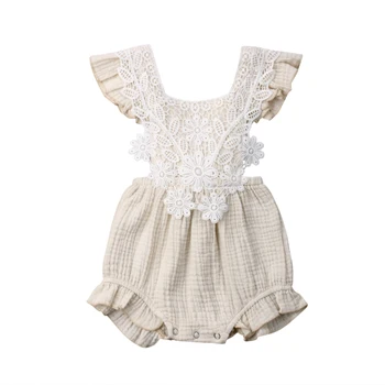 

Rompers 2019 New Brand Newborn Baby Girls Lace Sleeveless Romper Jumpsuit Backless Clothes Outfits 0-18M