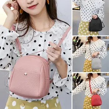 

Girls Mini Shell Shape Women PU Pattern Rucksack Preppy Schoolbag Zipper Shoulder Messenger Bag