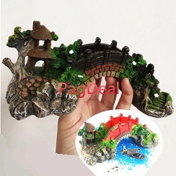 

Fish Tank Aquarium Ornament Bridge Freshwater Ornament Chinese Archaic Rhyme Arch Bridge L21cm Fish Swimming Hiding