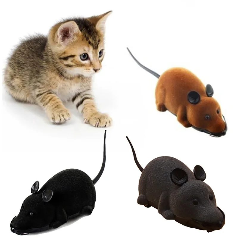 Pet Cat Dog Funny Electric RC Rat Mouse Wireless Remote Control Simulation Mouse Whole Child Kitten Playing Toy Birthday Gift