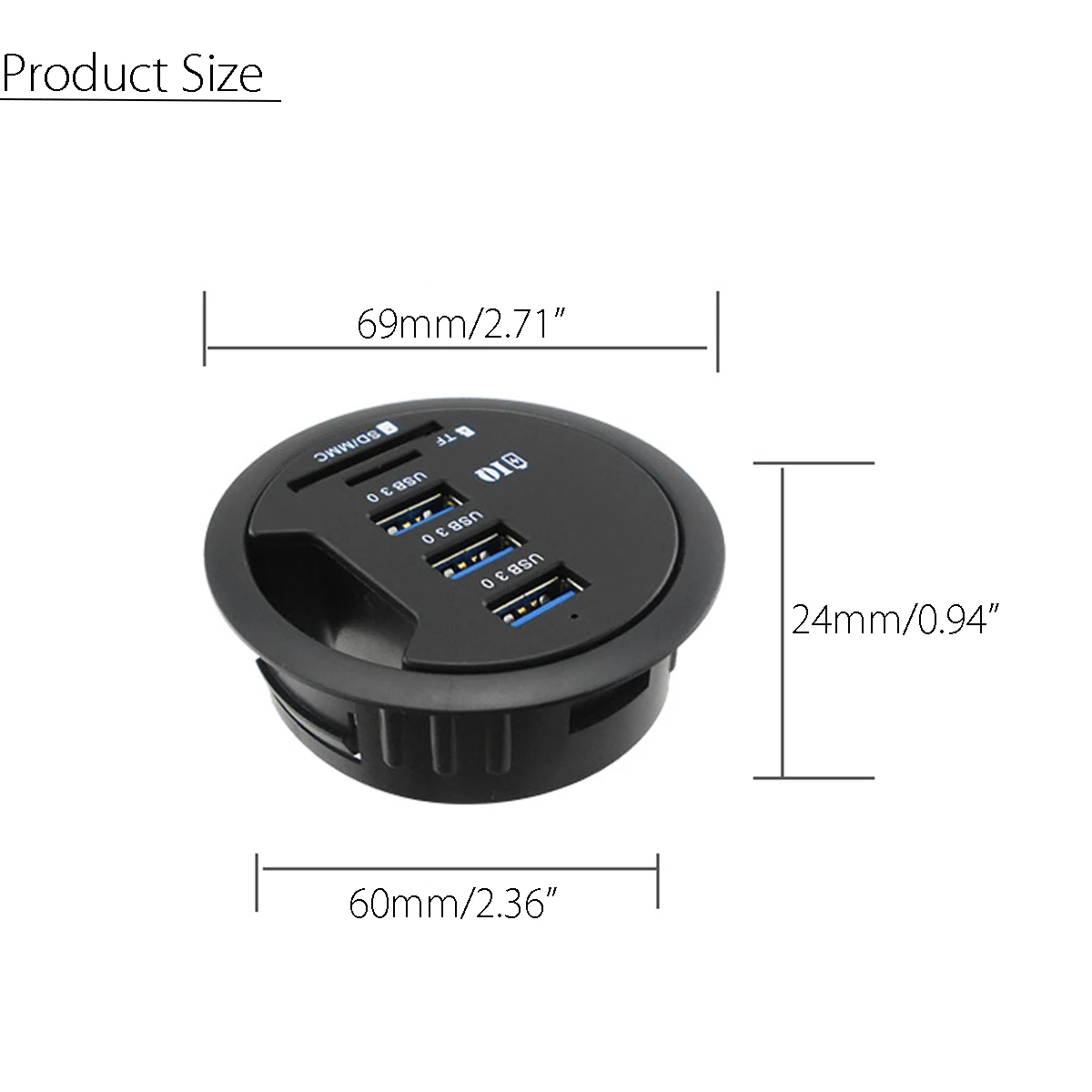 Универсальный в настольные часы 3-Порты и разъёмы USB 3,0 HUB адаптер Зарядное устройство с SD кард-ридер для ПК держатель для планшета/смарт-телефонов usb-концентраторы