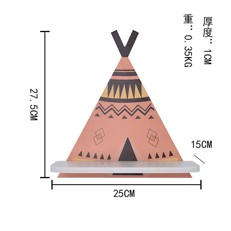 Минималистичный стиль геометрический деревянный вигвам настенная полка аксессуар монохромный декор для детской спальни подарок на новоселье