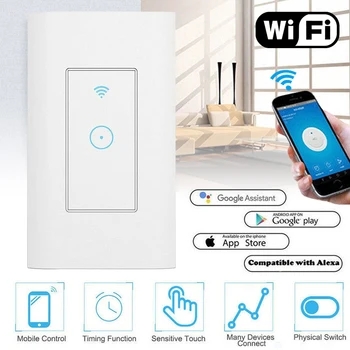 

LED WiFi Touch Switch Smart Light Dimmer Wall For Alexa Google Home App Timing
