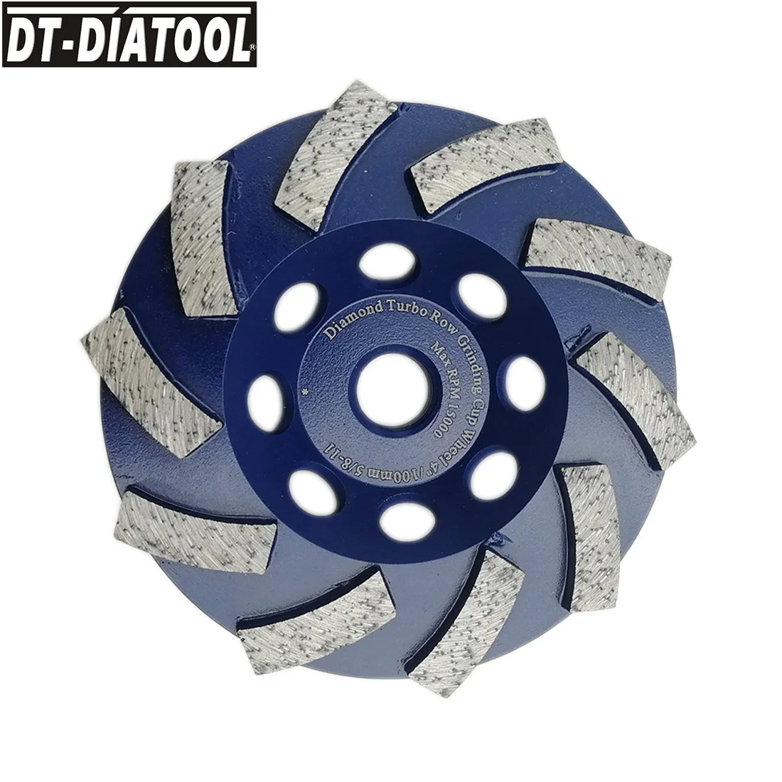 

DT-DIATOOL 1piece 100mm/4inch Diamond Spiral Turbo Row Cup Grinding Wheel for Concrete Brick Hard Stone with 5/8-11 Connection