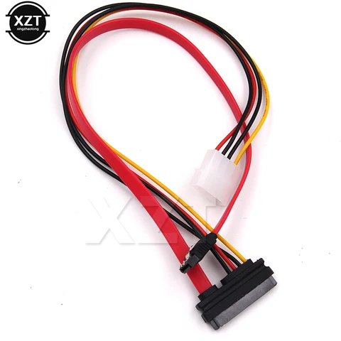 40cm 15+7 Pin Power Data Line to 4 Pin IDE Power SATA Data Hard Cable for Car Accessories