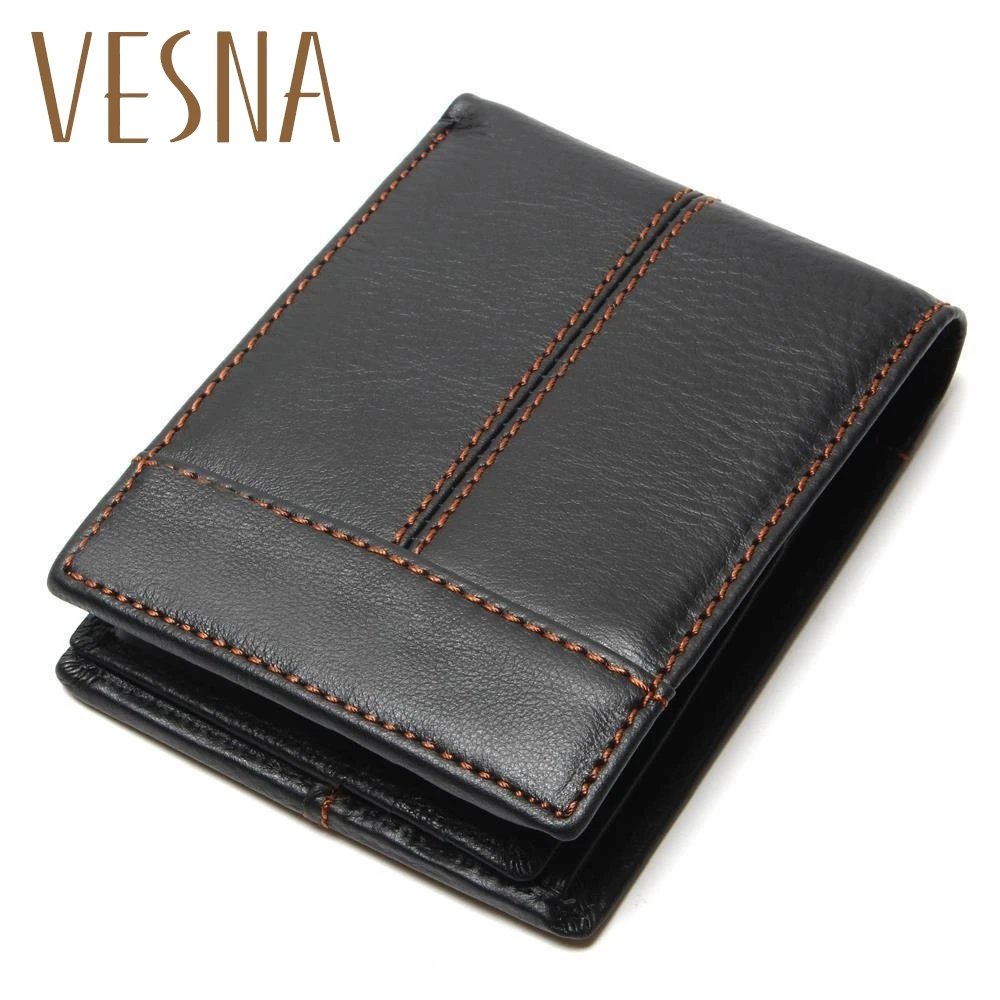 

Vesna Fashion And Vintage Wallet For Man Wallets 100% Genuine Leather Men's Wallets Men Cowhide Purse