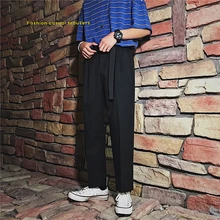 Отправка пояса) Летний мужской модный трендовый костюм брюки Прямые хлопковые повседневные штаны черного/цвета хаки штаны высокого качества S-XL