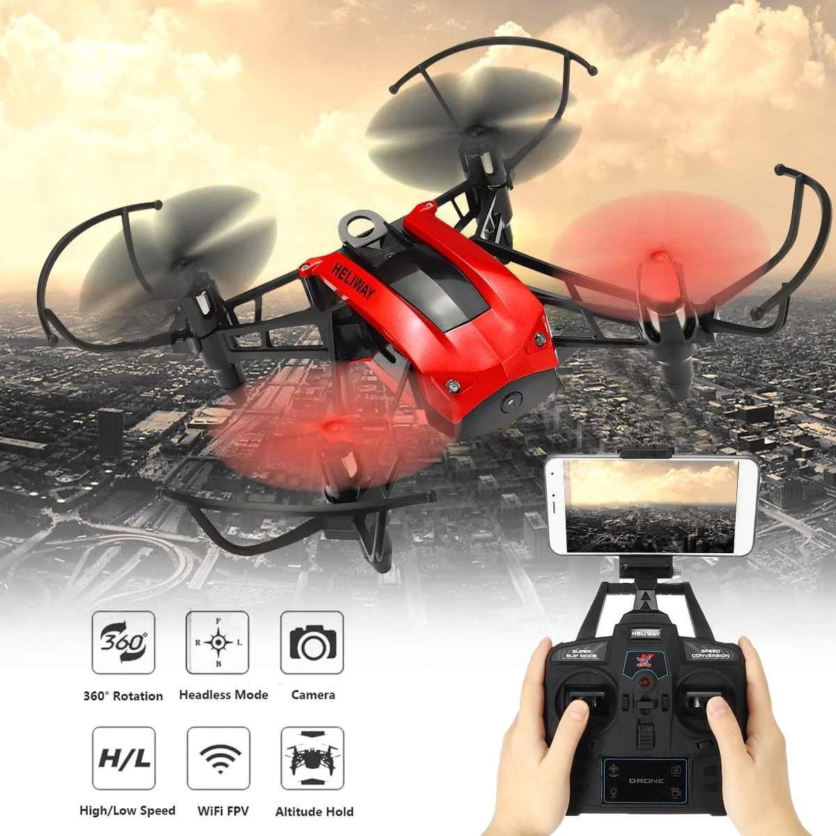 Скоростного радиоуправляемого дрона HD Камера 903HS WI-FI FPV удержания высоты тяжести Сенсор 2,4G 6 оси Скорость регулирования режим удержания прочность вертолет
