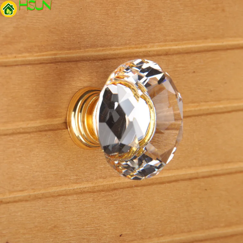 Crystal Gold Cupboard Knobs Handle Pulls Glass Dresser Kitchen Cabinet Door Furniture Hardware | Обустройство дома