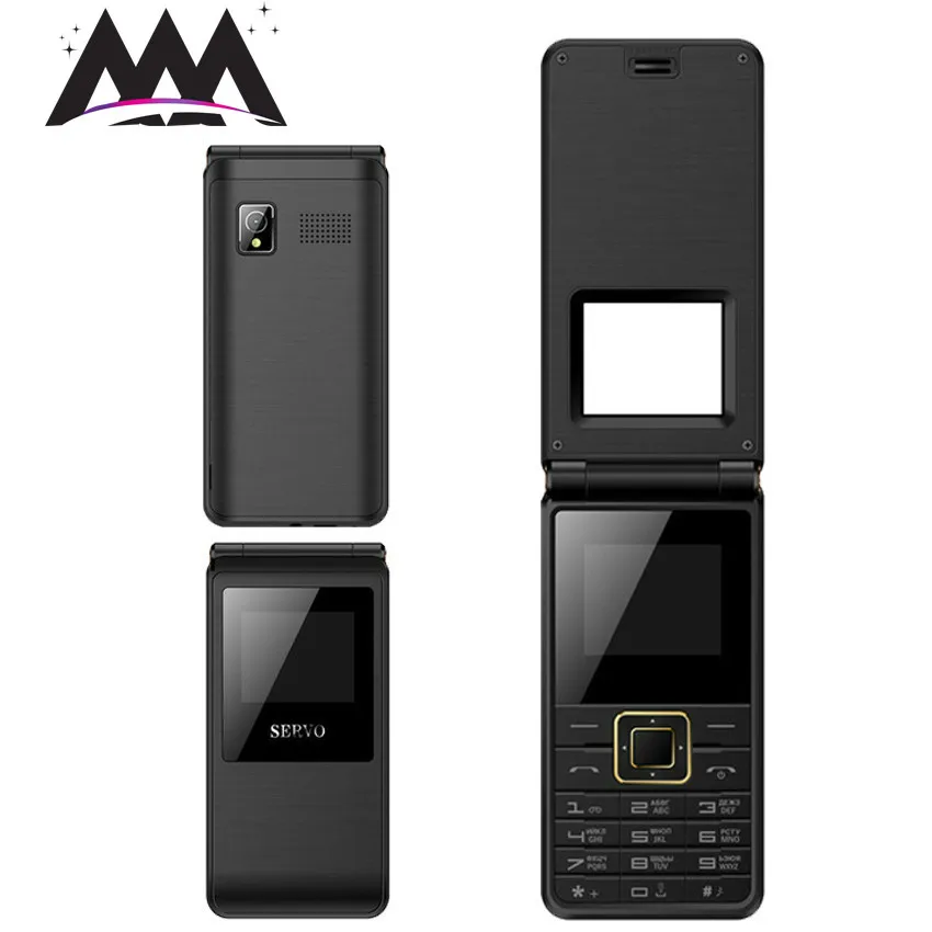 

SERVO 2017 Russian keyboard Flip clamshell mobile phone 1.77" Dual SIM Big Fonts FM Telephones MP3 old man GSM cell phones