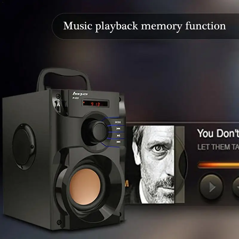 

Eco-friendly Wooden Cavity Mini Bluetooth Speaker A100 Remote Control Wireless Home Outdoor Portable Subwoofer Bluetooth Speaker