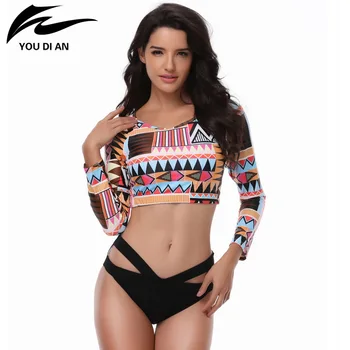 

Bikinis Women Swimwear Swimsuit Long Sleeves High Waist Bikini Sexy Bikini Woman Swimming Suit biquinis feminino