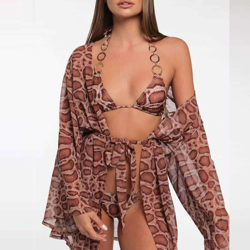 Бикини Bikinx бразильское леопардовое бикини 2019 кольцо сексуальный купальник
