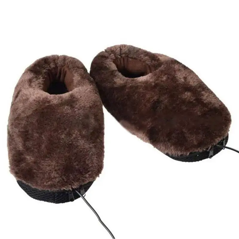 

2018 NEW 1 Pair USB Electric Heating Slipper Heated Plush Shoe for Feet Cold Relief Winter