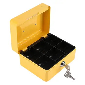 

1Pc Mini Portable Steel Petty Lockable Cash Money Coin Safe Security Box Household Tool Storage Box Tool