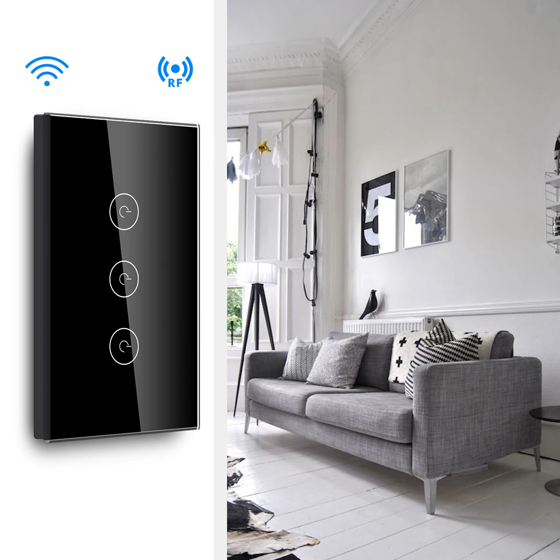 BSEED сенсорный переключатель Wi Fi 3 банды 1 способ 118 серии с дистанционным Smart