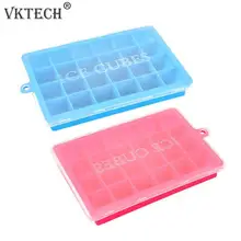 24 сетки квадратная силиконовая форма для льда лоток льда производитель кубиков самодельный лед пудинг со сливками для десерта, шоколада пресс-форма с крышкой
