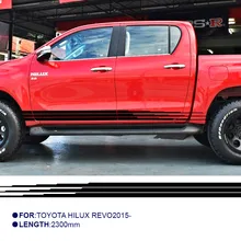 2 шт hilux боковые полосы Графический виниловый стикер для TOYOTA HILUX