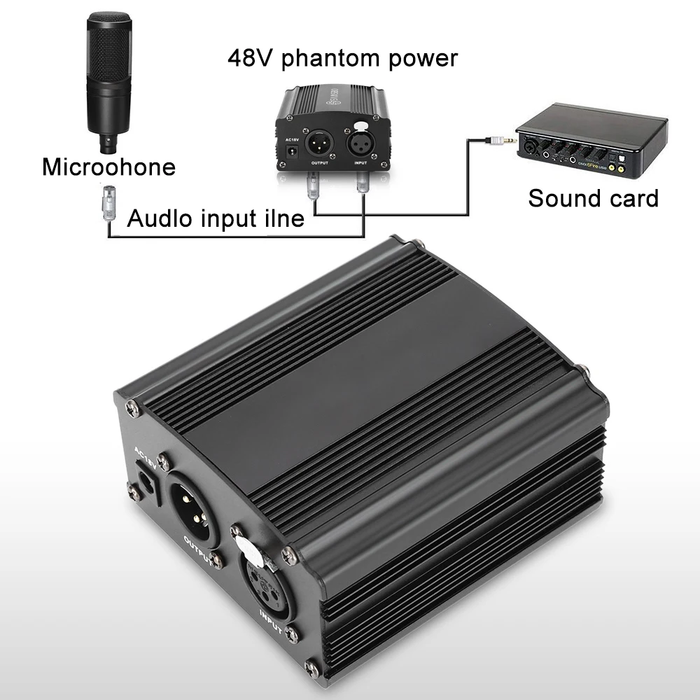 48 В фантомный источник питания с адаптером ЕС 3 м аудио Xlr кабель для конденсаторного микрофона музыка голосовой записи оборудования