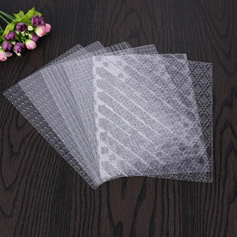 

6Pcs/set Plastic Fondant Cake Bakeware Texture Sheet Set Cookie Texture Mat Sugar Craft Decoration Cookie Mold Baking Cake Tools